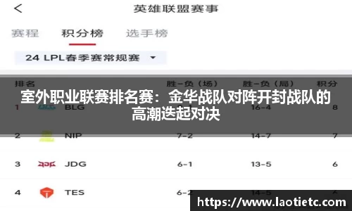室外职业联赛排名赛：金华战队对阵开封战队的高潮迭起对决